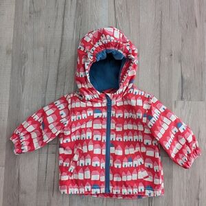 Mini Boden Red and Blue House Print Jacket, 3-6M (Z6)